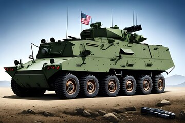 Fototapeta na wymiar armoured personnel carrier (APC), clip-art, vector, white background
