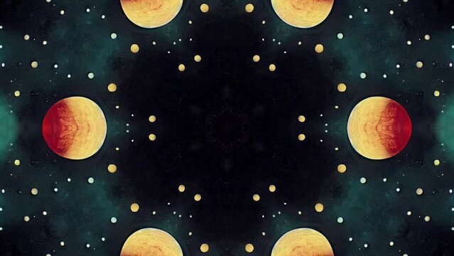 Paper Moon kaleidescope trippy vj seamless looping animations, weird surreal dreamscape abstracts for music visualizers, acid flashback montages, strange and glitchy effects that hypnotize and inspire