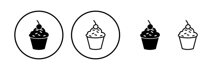 Cup cake icon vector. cake icon. bakery. muffin