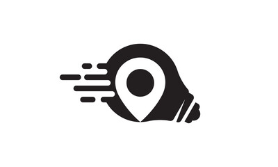 fast light with logo pin. energy symbol icon vector design.