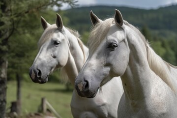 Obraz na płótnie Canvas Slovenia is proud of its lovely Lipizzan horses. Generative AI
