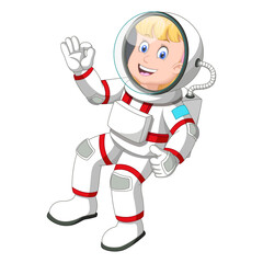 Fototapeta na wymiar illustration of astronaut act