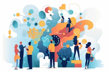 Brainstorming Event, group of people. Generative ai.