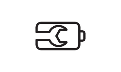 repair battery logo. electrical logo design vector
