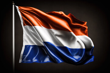 netherlands flag on black background. Generative ai.