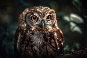pretty owl with a large eye. Generative AI
