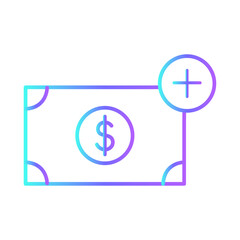 money finance icon with purple blue outline style. finance, business, calculator, money, set, icon, bank. Vector illustration