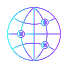 world finance icon with purple blue outline style. money, atm, icon, finance, vector, business, card. Vector illustration