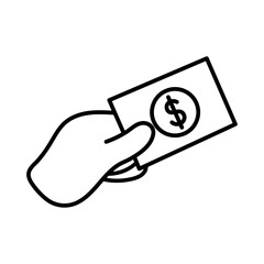 money finance icon with black outline style. finance, world, business, icon, money, symbol, global. Vector illustration