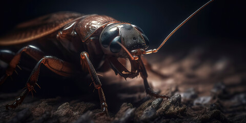 amazing macro photography of a cockroach, close up