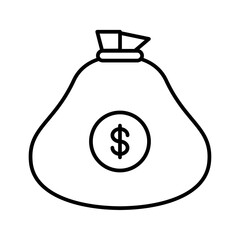 money finance icon with black outline style. icon, business, finance, sign, symbol, vector, line. Vector illustration