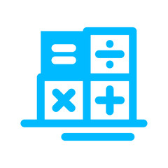 calculator finance icon with blue outline style. money, atm, icon, finance, vector, business, card. Vector illustration