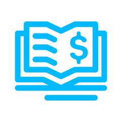 document finance icon with blue outline style. finance, business, calculator, money, set, icon, bank. Vector illustration