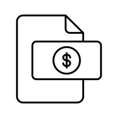 document finance icon with black outline style. finance, business, calculator, money, set, icon, bank. Vector illustration