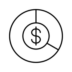diagram finance icon with black outline style. icon, business, finance, sign, symbol, vector, line. Vector illustration