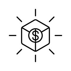 money finance icon with black outline style. finance, world, business, icon, money, symbol, global. Vector illustration