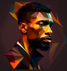 black man on t-shirt generated ai