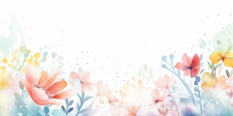 Watercolor Floral background Generative Art