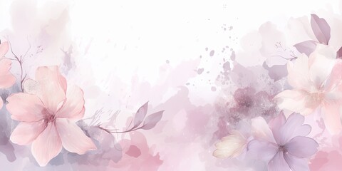 Fototapeta premium Watercolor pink floral background Generative Art
