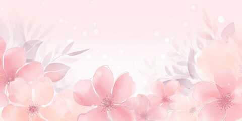 Fototapeta na wymiar Watercolor pink floral background Generative Art