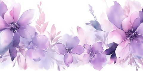 Watercolor purple floral background Generative Art