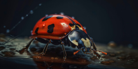 amazing macro photography of a ladybug, close up