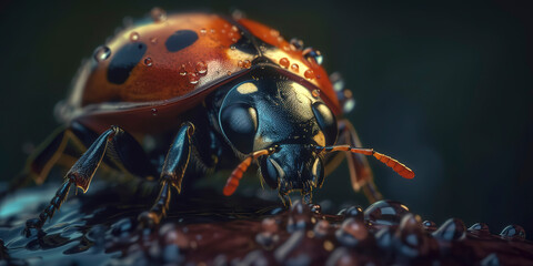 amazing macro photography of a ladybug, close up