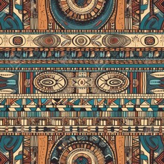 Fototapeta na wymiar Tribal Aztec Pattern Generative Ai