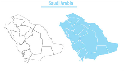 saudi arabia map illustration vector detailed saudi arabia map with regions	