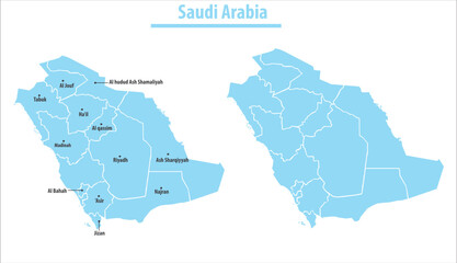 saudi arabia map illustration vector detailed saudi arabia map with regions	