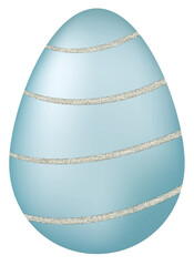 Blue Easter Egg with Glitter Pattern