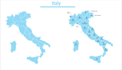 italy map illustration vector detailed italy map with regions	