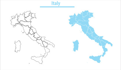 italy map illustration vector detailed italy map with regions	