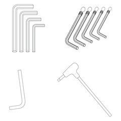 Allen keys icon vector