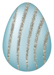 Blue Easter Egg with Glitter Pattern