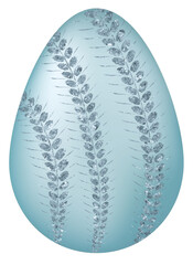 Blue Easter Egg with Glitter Pattern