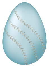 Blue Easter Egg with Glitter Pattern
