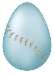 Blue Easter Egg with Glitter Pattern
