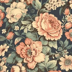 Gardinen Vintage Floral Pattern Generative Ai © Antoine
