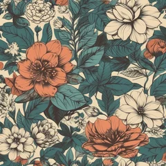 Möbelaufkleber Vintage Floral Pattern Generative Ai © Antoine