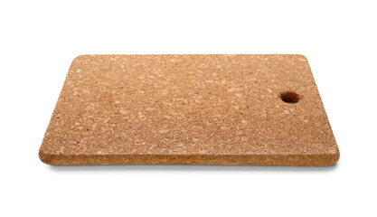 Cork cutting board isolated on white background