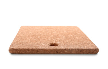 Cork cutting board isolated on white background