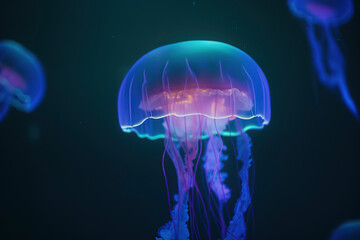 Amazing photography of a neon and fluorescent jellyfish