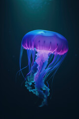 Amazing photography of a neon and fluorescent jellyfish