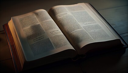 Obraz premium Open Book on wood background