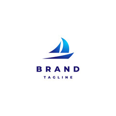 Iconic Fast Boat Logo Design. Simple Fast Boat Icon Logo Design.