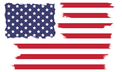 Bright creative painting of USA national flag