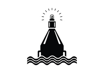 Buoy lantern. Simple illustration in black and white.