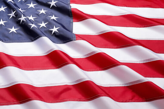 National flag of USA as background, closeup
