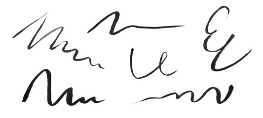 Collection of black eyeliner samples on white background